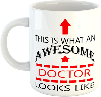 

Deeher Gifts Awesome Doctor Ceramic Mug(330 ml), Multicolor
