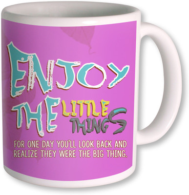 

PhotogiftsIndia Enjoy the Little Thing Coffee Ceramic Mug(350 ml), White