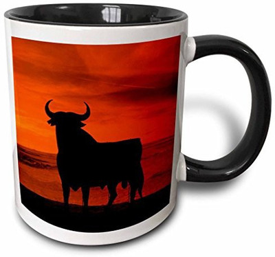 

3dRose mug_10677_4 Osborne Bull Sign, Spanish National Monument, Few Left on The Spanish Roadsides Two Tone Black, 11 oz, Black/White Ceramic Mug(60 ml), Multicolor