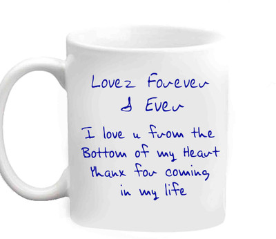 

Raj Laxmi Love Forever White Ceramic Mug(350 ml)