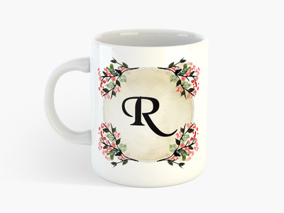 

Deeher Gifts "R" Name Initials- Ceramic Mug(350 ml), Multicolor