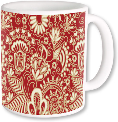 

Heyworlds gifts for flower design 28 Ceramic Mug(325 ml), Multicolor