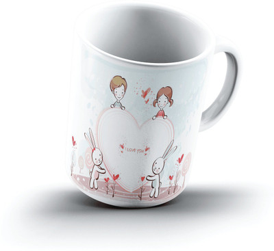 

Ucard Love Bunnies1048 Bone China, Ceramic, Porcelain Mug(325 ml), Multicolor