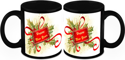 

Homesogood New Year Gift Ceramic Mug(325 ml, Pack of 2)