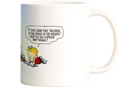 

Rangeele Inkers Calvin And Hobbes on Religon Ceramic Mug(300 ml), Multicolor