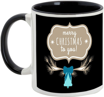 

AllUPrints The Christmas Arrival Ceramic Mug(325 ml), Black