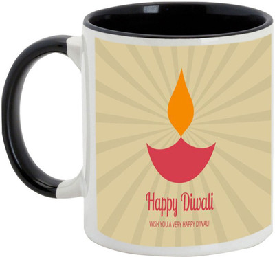

AllUPrints Gifts For Diwali - Wish Everyone A Very Prosperous Deepawali Ceramic Mug(325 ml), Black