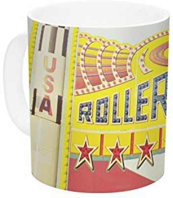 

Kess InHouse InHouse Libertad Leal Life is a Rollercoaster Ceramic Coffee, 11 oz, Multicolor Ceramic Mug(60 ml)