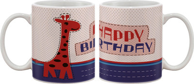 

Artifa Happy Birthday Porcelain, Ceramic Mug(350 ml), Multicolor