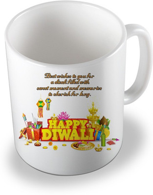 

SKY TRENDS sky trends # D001 diwali gift set Ceramic Mug(325 ml), White