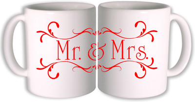

PhotogiftsIndia mr and mrs_03 Ceramic Mug(350 ml, Pack of 2), Multicolor