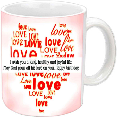 

Raj Laxmi All love lovers b'day white mug Ceramic Mug(350 ml)