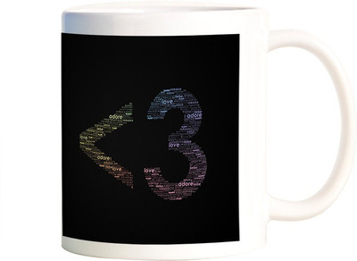 

Rangeele Inkers Love Typography Ceramic Mug(300 ml), Multicolor