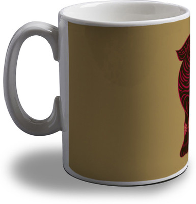 

Artifa Artistic Lion Design AMG0010 Porcelain, Ceramic Mug(350 ml), Multicolor