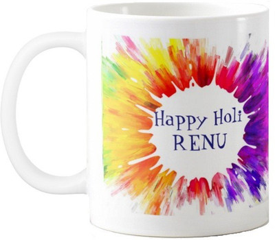 

Exoctic Silver Happy Holi Renu Series002 Ceramic Mug(330 ml), Multicolor