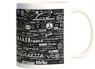 

Rangeele Inkers Car Logo Ceramic Mug(300 ml), Multicolor