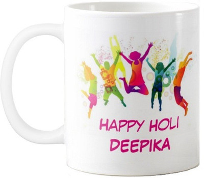 

Exoctic Silver Happy Holi Deepika Series001 Ceramic Mug(330 ml), Multicolor