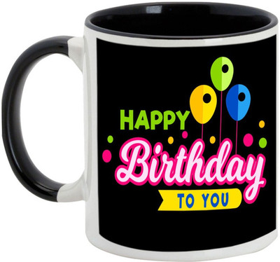 

AllUPrints Happy Birthday To You My Friend Ceramic Mug(325 ml), Black