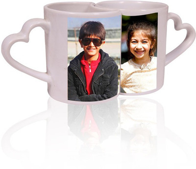 

ANJALIS CM2002 Ceramic Mug(325 ml, Pack of 2), White