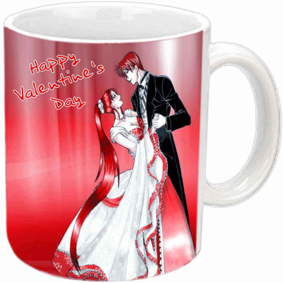 

Raj Laxmi Dancing couple valentine white Ceramic Mug(366 ml)