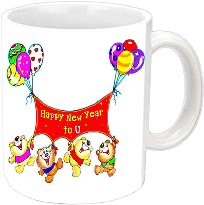 

Raj Laxmi 4 musketeers white Ceramic Mug(350 ml)