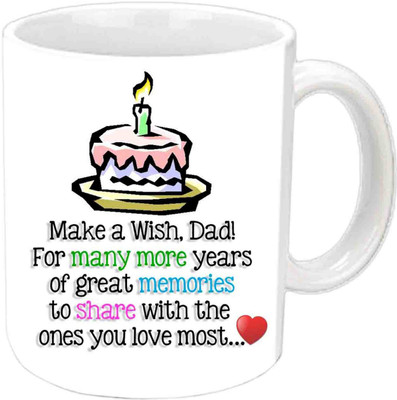 

Raj Laxmi Happy B'day Dad With Candles White Ceramic Mug(3.5 ml)