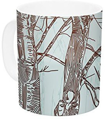 

Kess InHouse InHouse Sam Posnick Winter Trees Ceramic Coffee, 11 oz, Multicolor Ceramic Mug(60 ml)