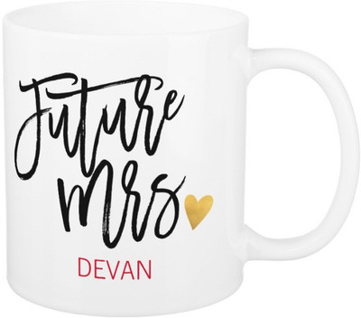 Exoctic Silver Future Mrs.Devan Ceramic Mug(325 ml), Black;red