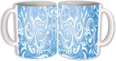 

PhotogiftsIndia flower art design 003 Ceramic Mug(350 ml, Pack of 2), Multicolor