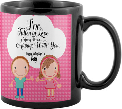 

SKY TRENDS Valentine Gifts For Special Girlfriend,Boyfriend,Wife,Husband,design 03 Ceramic Mug(325 ml), Black