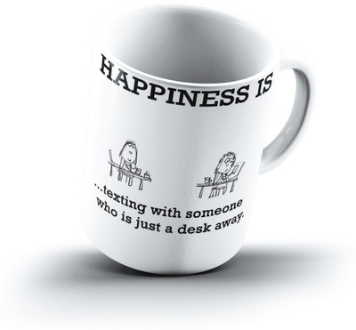 Ucard Happiness Is1293 Bone China, Ceramic, Porcelain Mug(325 ml)