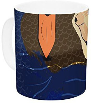 

Kess InHouse InHouse Famenxt Mermaid Blue Orange Ceramic Coffee, 11 oz, Multicolor Ceramic Mug(60 ml)