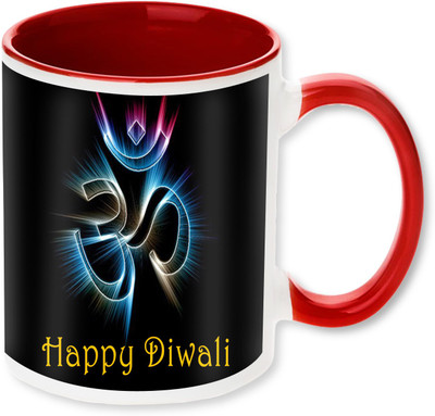 

Heyworlds happy diwali gifts 46 Ceramic Mug(325 ml), Multicolor