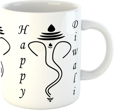 

Deeher Gifts Happy Diwali Design25 Ceramic Mug(330 ml), Multicolor
