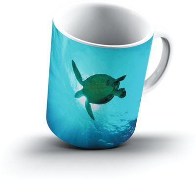 

Ucard Swimming Through Sunbeams Sea Turtle2683 Bone China, Ceramic, Porcelain Mug(325 ml), Multicolor