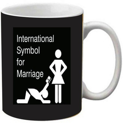 

Maison N Mode International Symbol For Marriage Coffee Ceramic Mug(330 ml), Multicolor