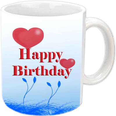 

Raj Laxmi Happy heart lovers b'day white mug Ceramic Mug(350 ml)
