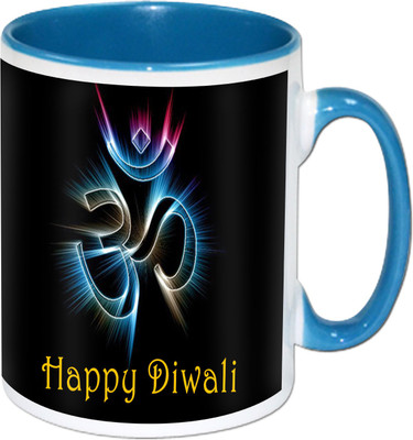 

Heyworlds happy diwali gifts 71 Ceramic Mug(325 ml), Multicolor