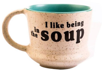 

EK DO DHAI In The Soup Ceramic Mug(380 ml), Multicolor