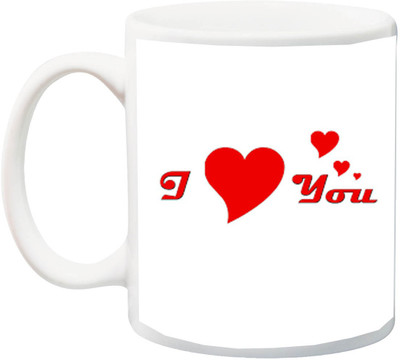 

ME&YOU Gift for Valentine's Day/Anniversary;I Love You Printed Ceramic Mug(325 ml), Multicolor