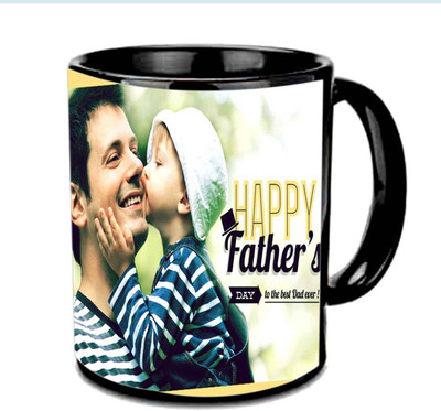 

Raj Laxmi Happy Fathers Day To Best Dad Ever Multicolor Ceramic Mug(3.5 ml), Black