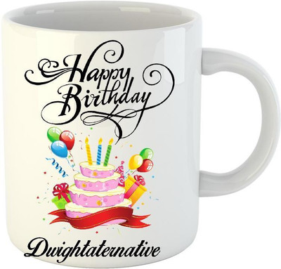 

HuppmeGift Happy Birthday Dwightaternative White (350 ml) Ceramic Mug(350 ml)
