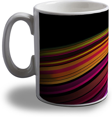 

Artifa Colourful Stripes Amg1041 Porcelain, Ceramic Mug(350 ml), Multicolor