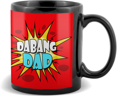 SKY TRENDS Dabang Dad Black coffee Ceramic Mug(320 ml)