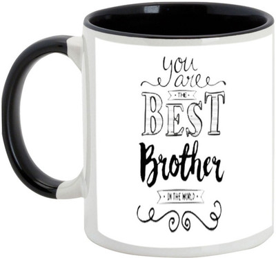 AllUPrints Gifts For Bhaiya Dooj - You Are The Best Brother In The World Black Ceramic Mug(325 ml)