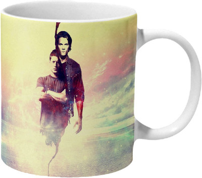 

Mooch Wale Supernatural Dean And Sam Artwork Ceramic Mug(325 ml), Multicolor