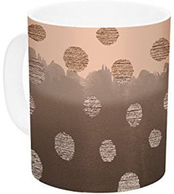 

Kess InHouse InHouse Nika Martinez Earth Dots Brown Metallic Ceramic Coffee, 11 oz, Multicolor Ceramic Mug(60 ml)