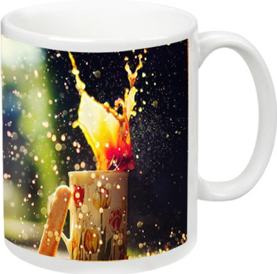 

KappoMania Lets Enjoy Love Ceramic Mug(325 ml), Multicolor
