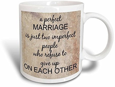 

3dRose mug_180092_1 a Perfect Marriage, Black Lettering on Picture of Marble Print Background, Ceramic, 11-Ounce Ceramic Mug(60 ml)
