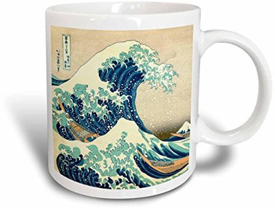 

3dRose mug_155631_1 The Great Wave Off Kanagawa by Japanese Artist Hokusai Dramatic Blue Sea Ocean Ukiyo-e Print 1830 Ceramic, 11-Ounce Ceramic Mug(60 ml)